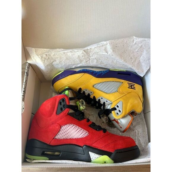 Nike Air Jordan 5  Retro SE “What The” Size 7  CZ5725-700 Multicolor - Picture 2 of 9